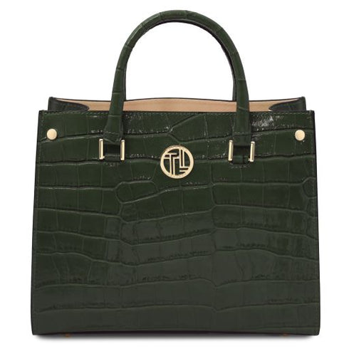 Croque - Croc print leather handbag